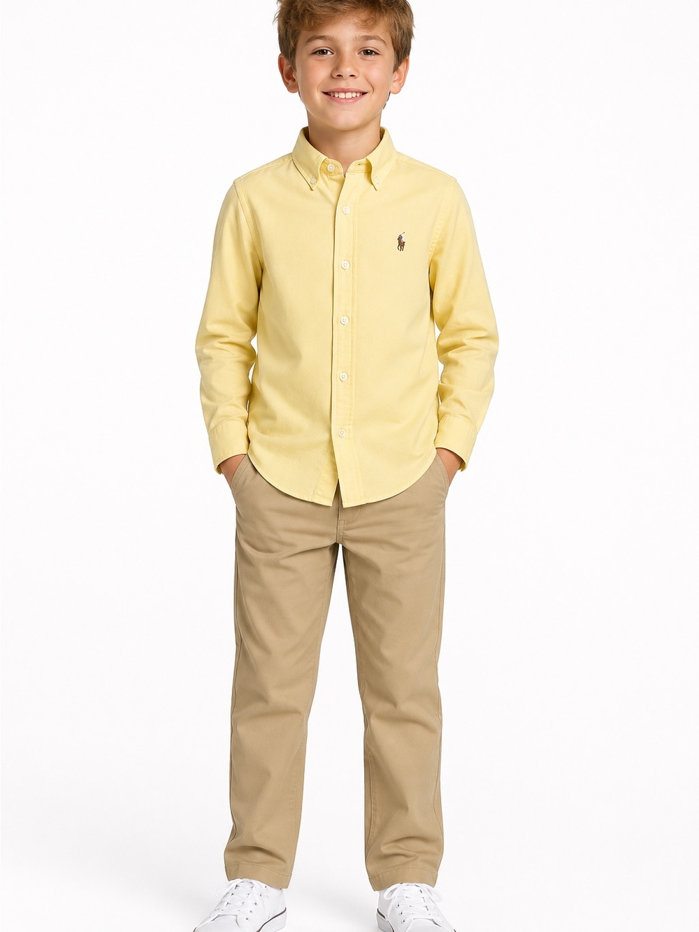 Ralph Lauren Pale Yellow Long-Sleeve Button-Down Shirt